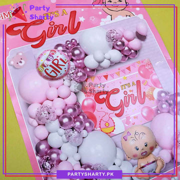 77pcs Its a Girl Theme Set for Welcome Baby / Baby Shower Event Decoration and Celebration